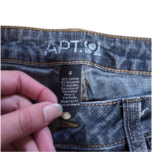 Apt 9 blue/grey capri jeans with pockets size 4 - Picture 4 of 5
